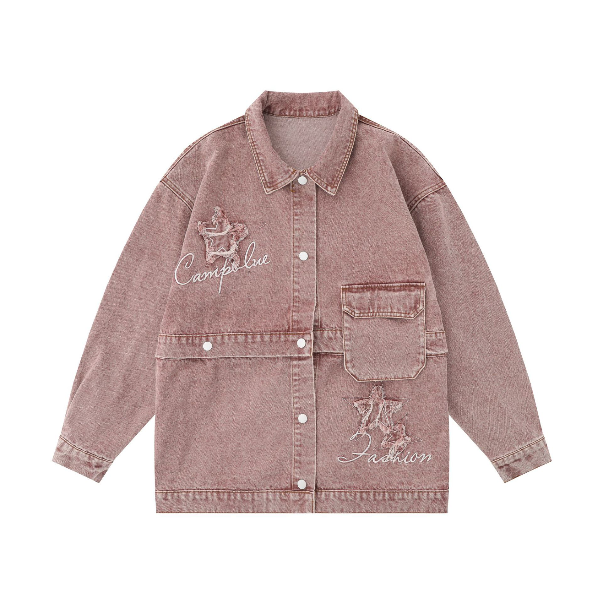 Trendy Vintage Casual Denim Comfortable shacket Jacket 4