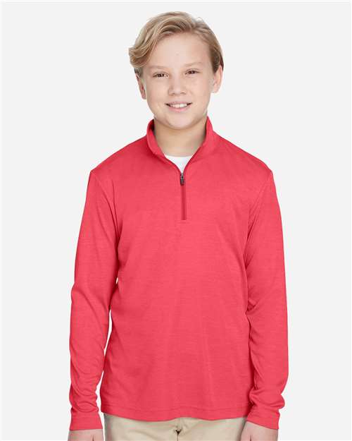 Youth Zone Sonic Heather Performance Quarter-Zip Pullover - TT31HY 13
