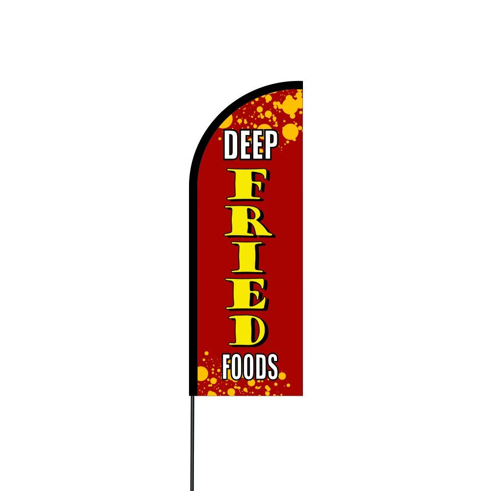 Deep Fried Foods Flag Kit 11' Feet Feather Flag Sign Outdoor Banner 1