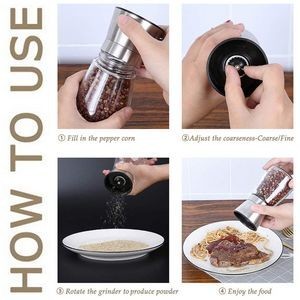 Manual 2 In 1 Salt Mill And Pepper Grinder With Adjustable Grind Level 2