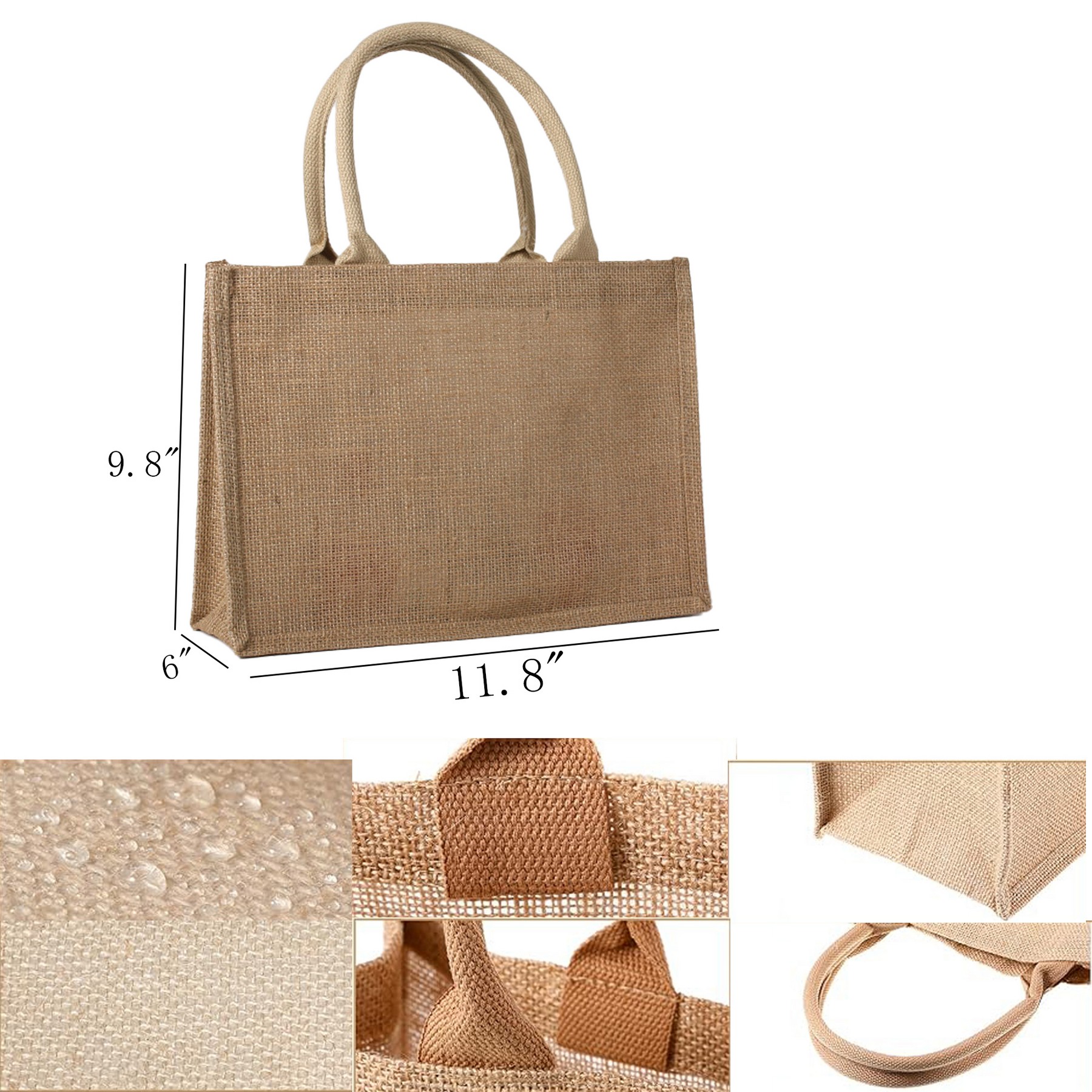 Natural Jute Tote, custom tote bag with logo imprint 2