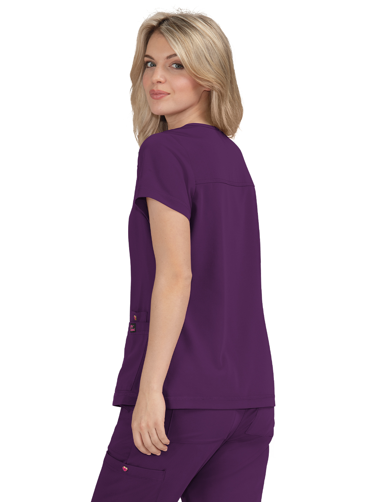 koi - Betsey Johnson - Women's Three-Pocket Snap-Button Placket V-Neck Freesia Top 11