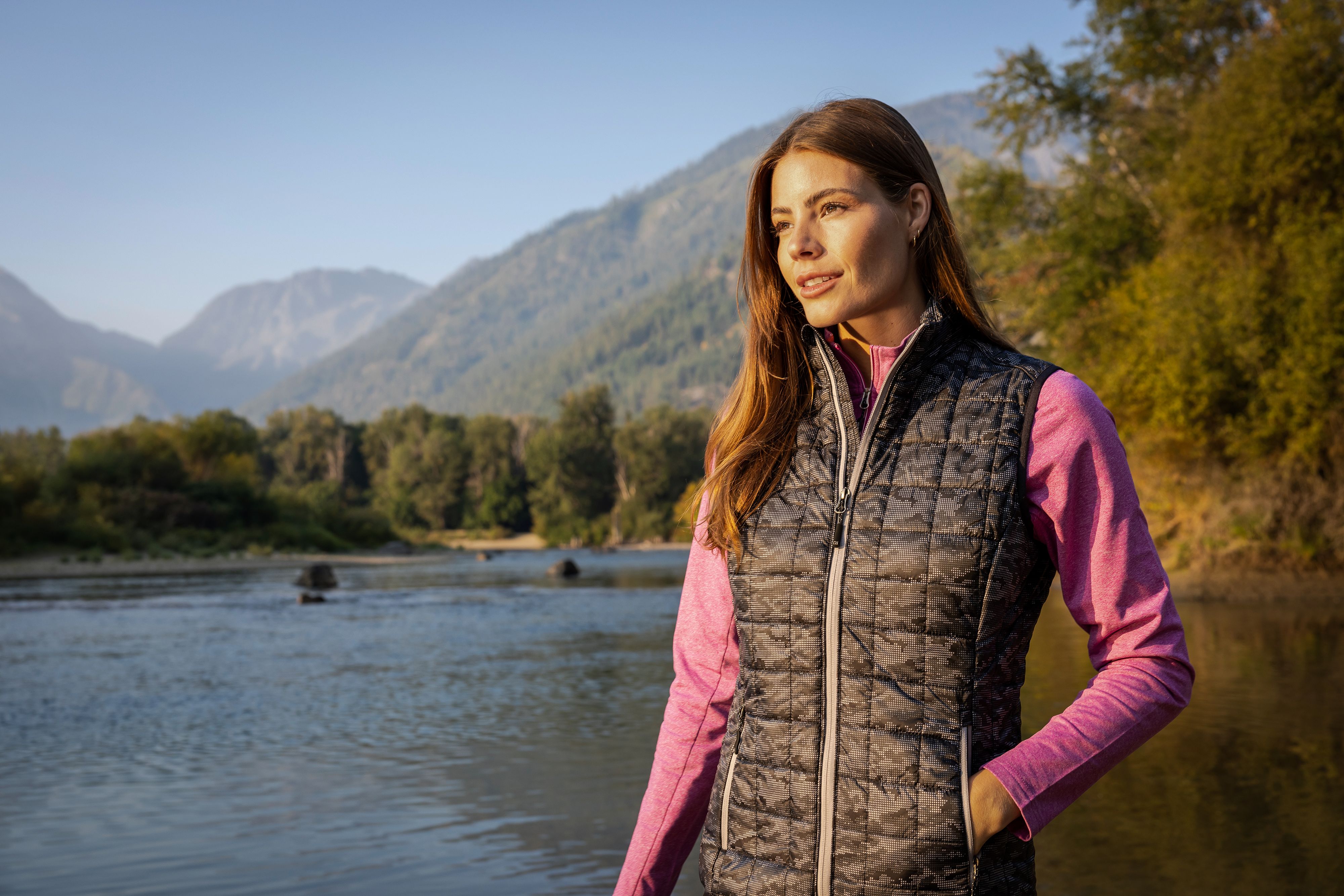 Rainier PrimaLoft Womens Eco Insulated Full Zip Printed Puffer Vest