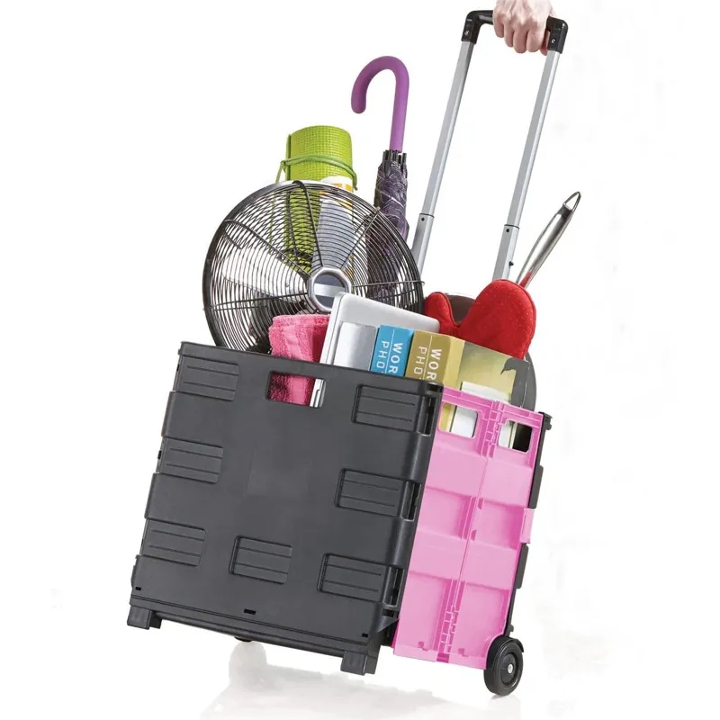 45L Mobile Folding Cart With Lid 2