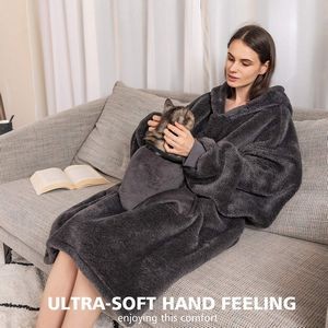 Comfortable Sherpa Wearable Blanket Sweatshirt 2