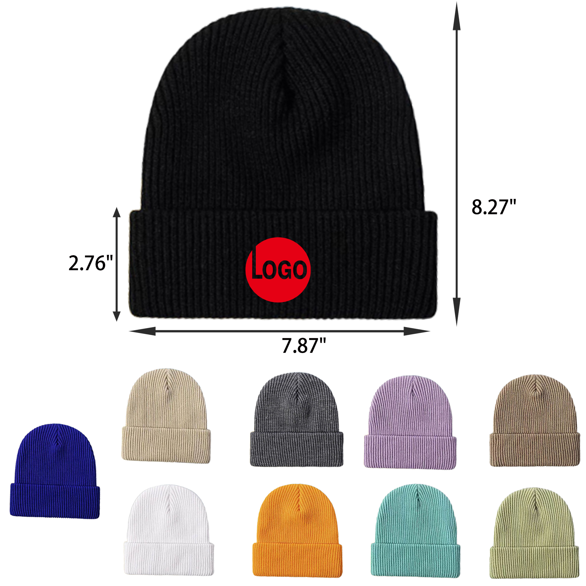 MOQ 20 PCS Solid Color Stylish Knitted Hat 7