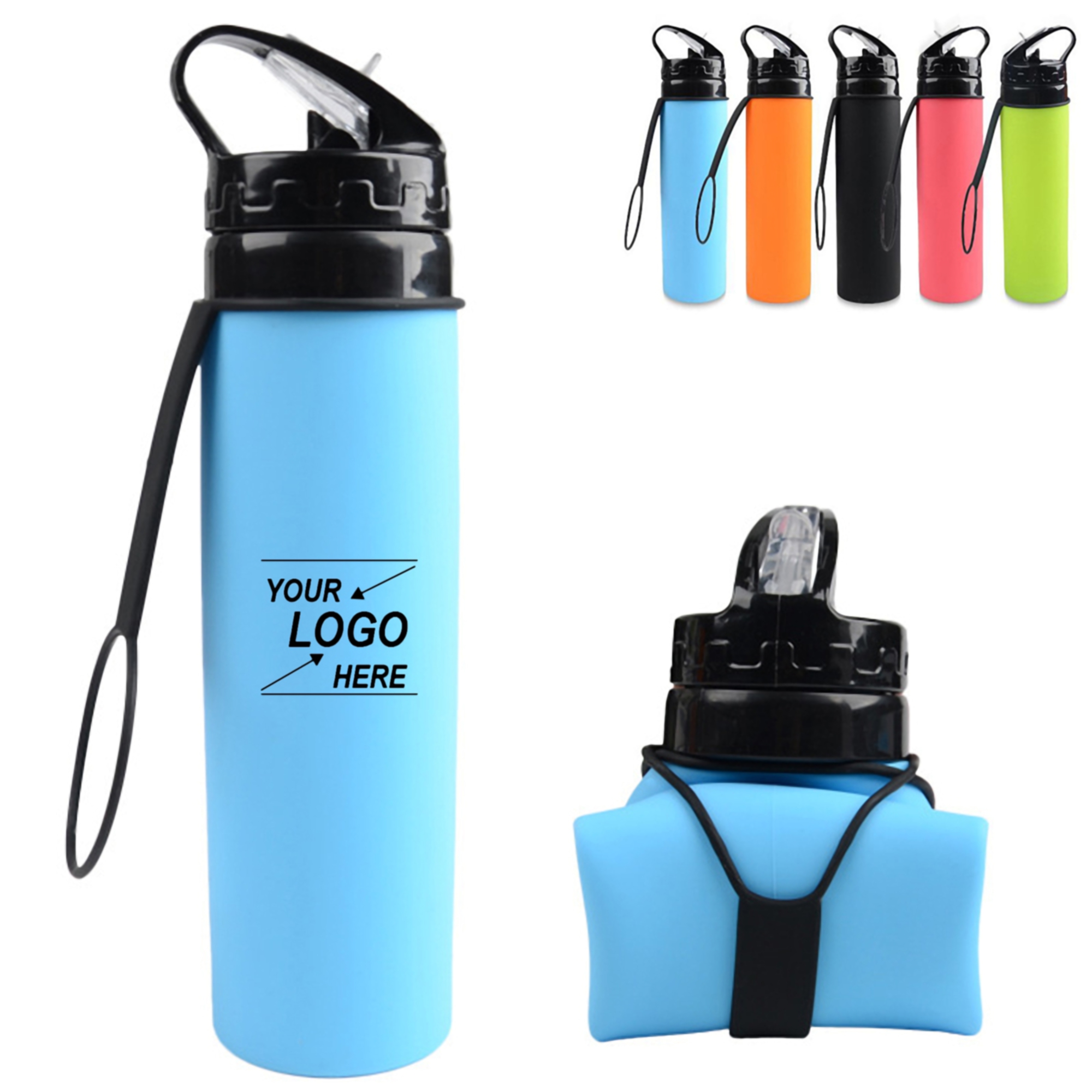 20 Oz. Silicone Foldable Sports Bottle 3