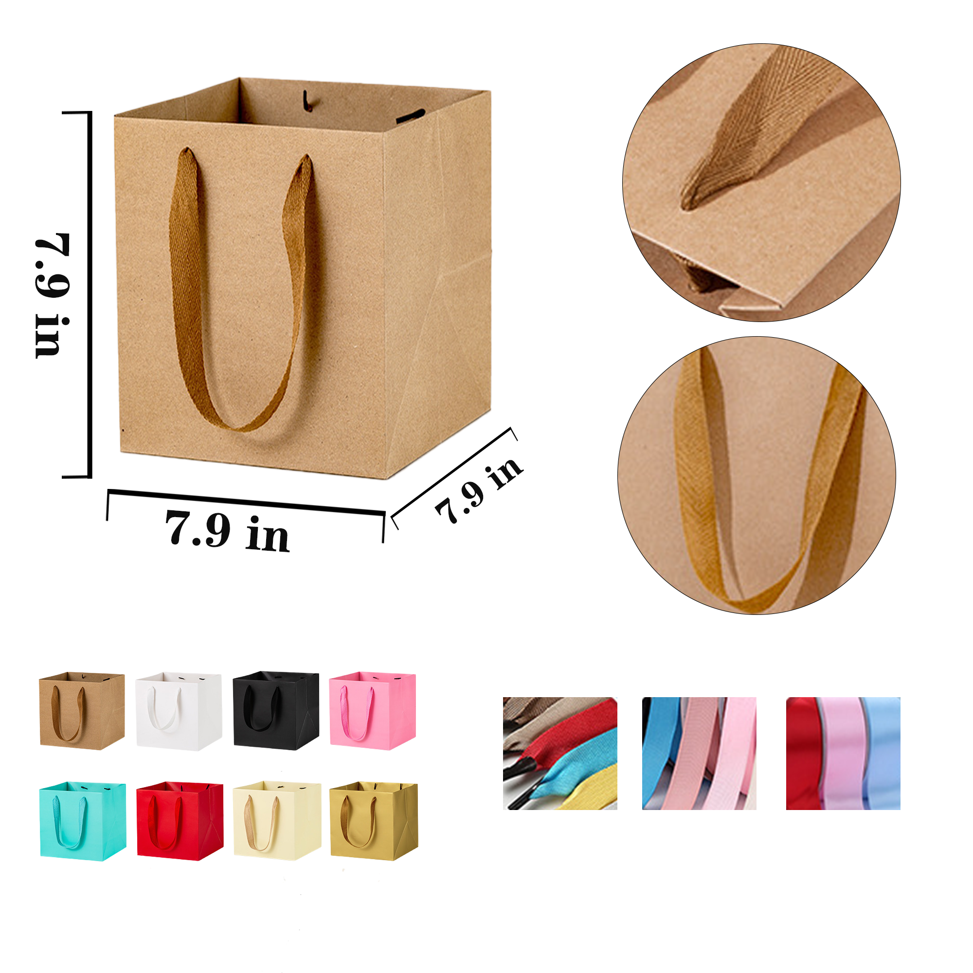 Customizable Fashionable Square Hand Held Paper Bag 1