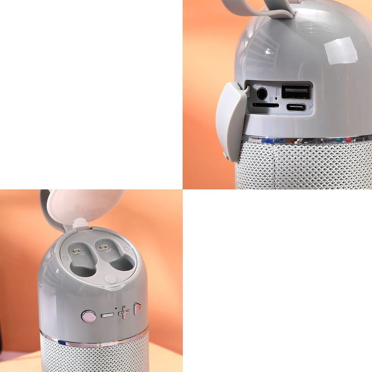 Portable Bluetooth Speaker With Wireless Sports Headphone 4