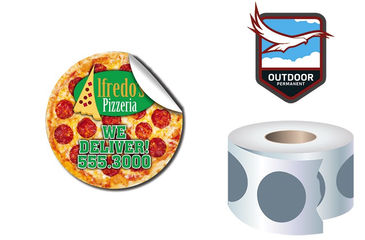 Roll Stickers / Decal - Outdoor Permanent- 2.0" Diameter Round Shape 2