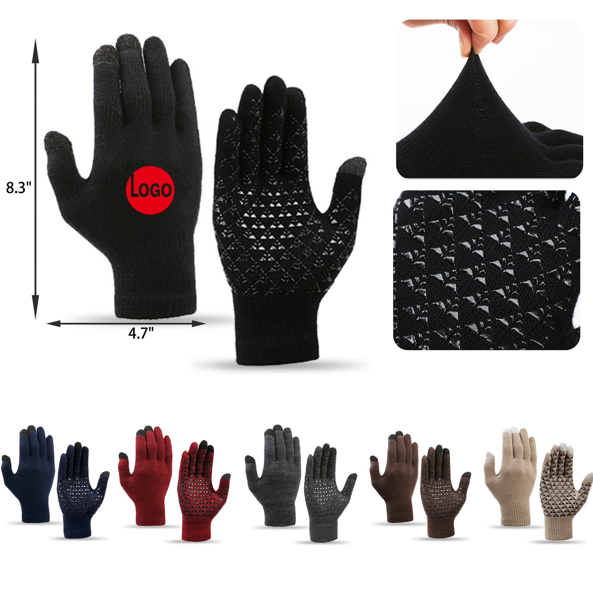 Comfortable Anti Slip Knitted Gloves 2