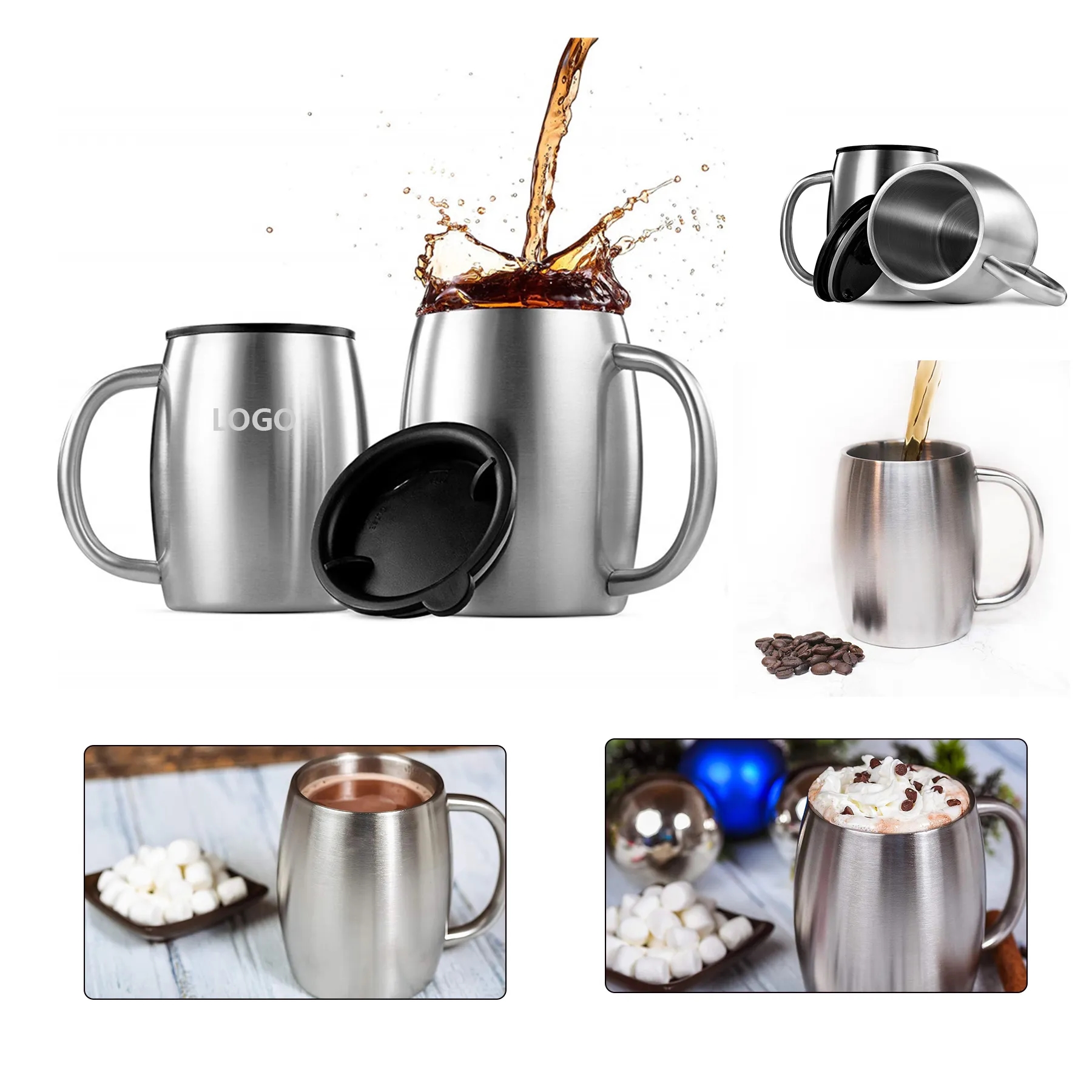 14oz Stainless Steel Insulated Coffee Mug 1