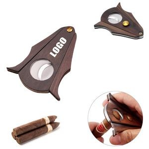 Elegant Cigar Cutter With Wooden Panel And Double Blades 3