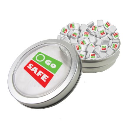 Small Top View Tin - Imprinted Square Mints 2