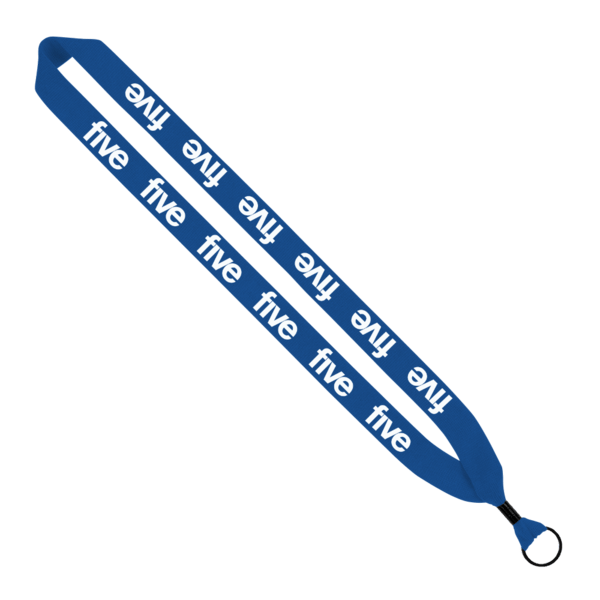 1" Cotton Lanyard with Metal Crimp & Metal Split-Ring 14