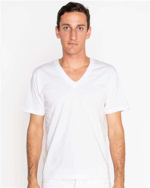 Unisex USA-Made Fine Jersey V-Neck T-Shirt - 24056 24