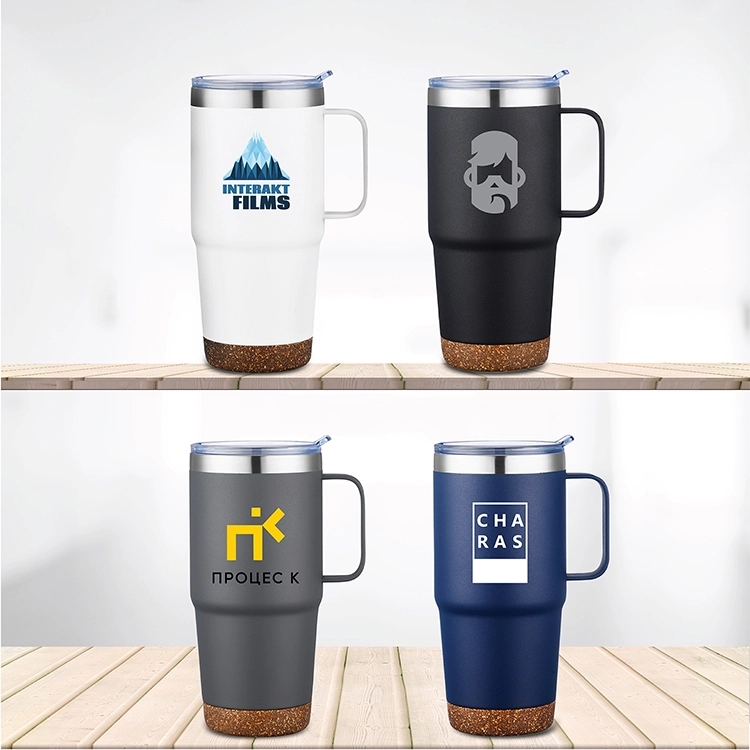 DELAWARE - 24 OZ STAINLESS STEEL TRAVEL MUG WITH CORK BOTTOM 2