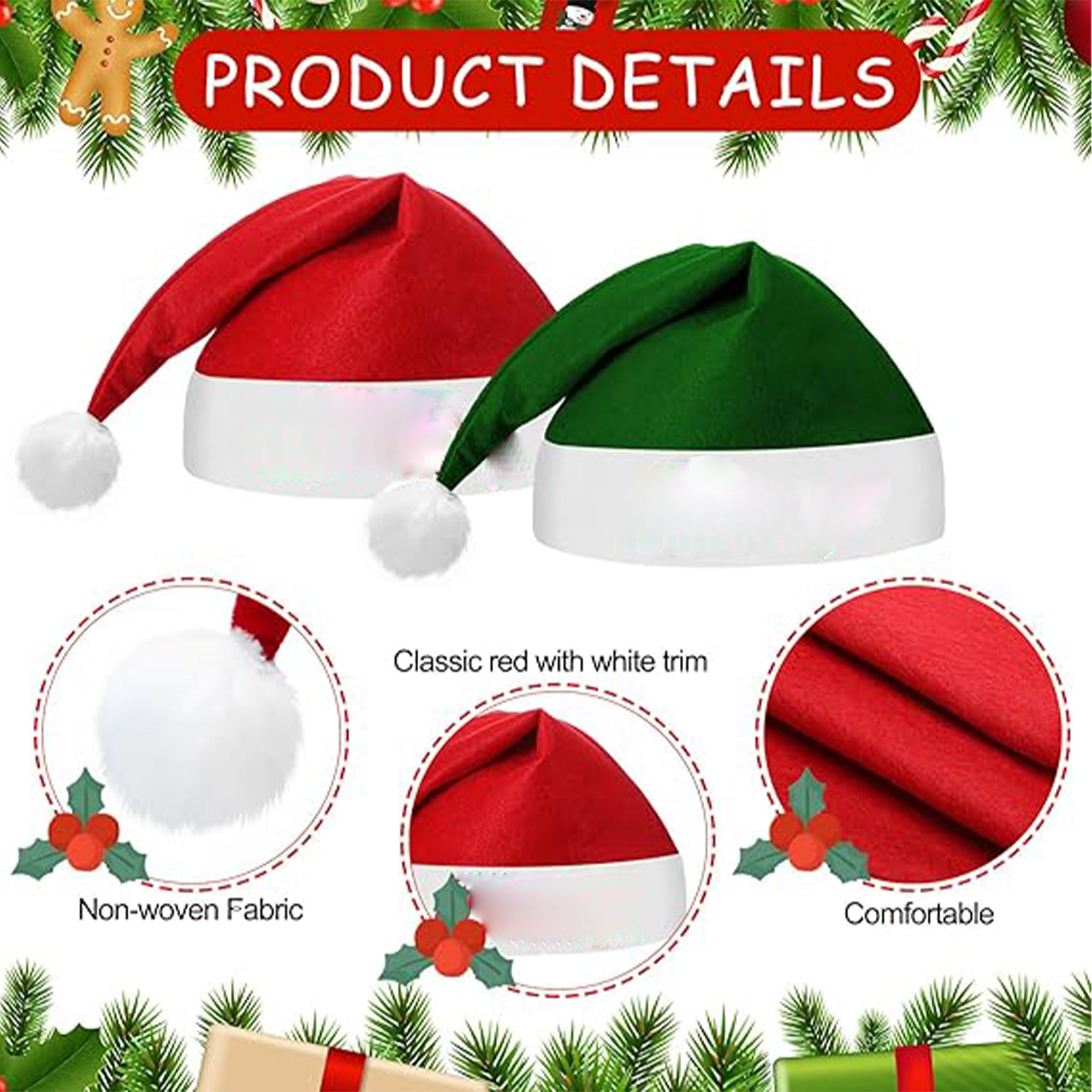 MOQ 50 Non Woven Fabric Christmas Hat 5