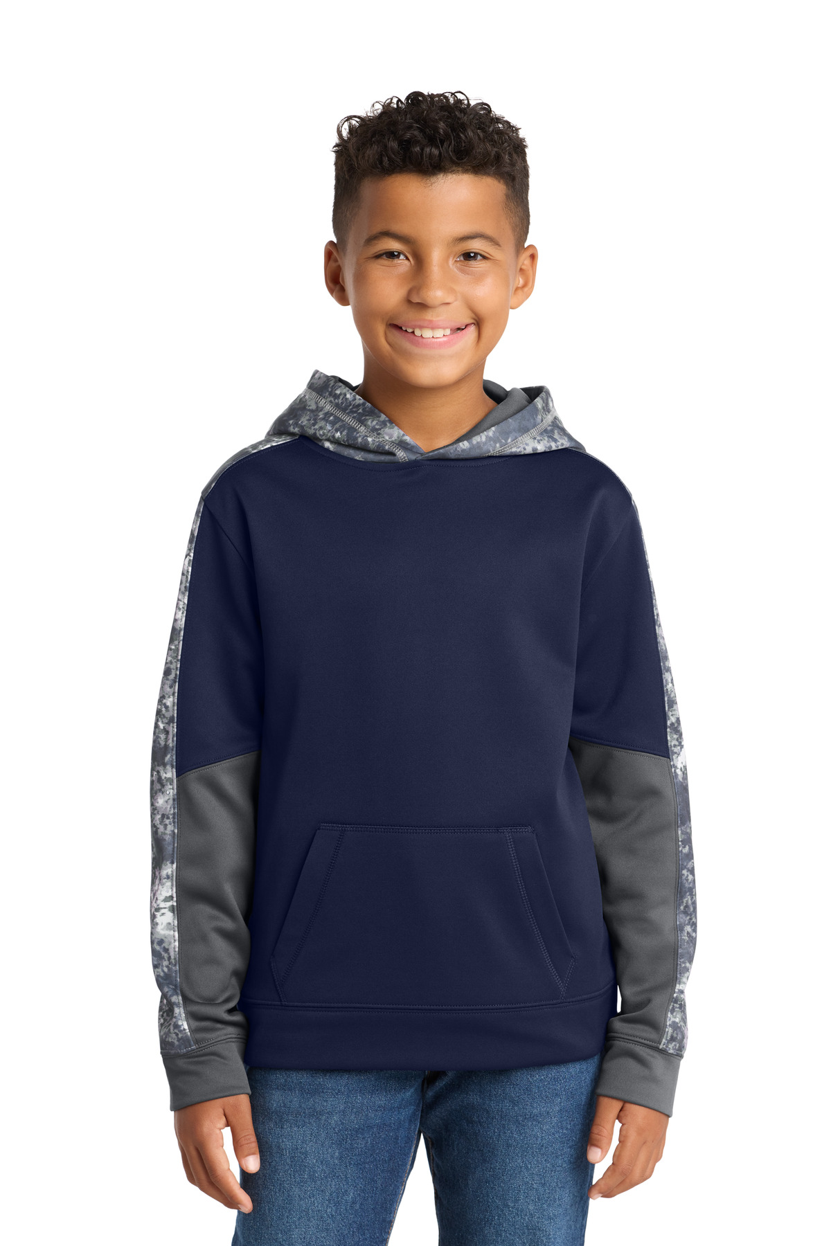 Sport-Tek Youth Sport-Wick Mineral Freeze Fleece Colorblock Hooded Pullover. YST231 10
