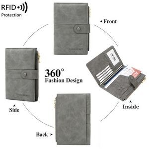 Wallet RFID Blocking PU leather Case Cover Multifunctional Travel Passport Bag 5