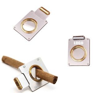 Sleek Card Shaped Cigar Cutter With Wood Finish 4
