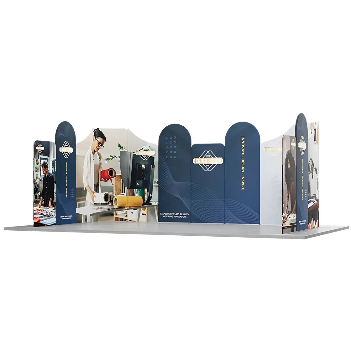 20ft Magnetic Modular Fabric Displays - U Shape Curved 9