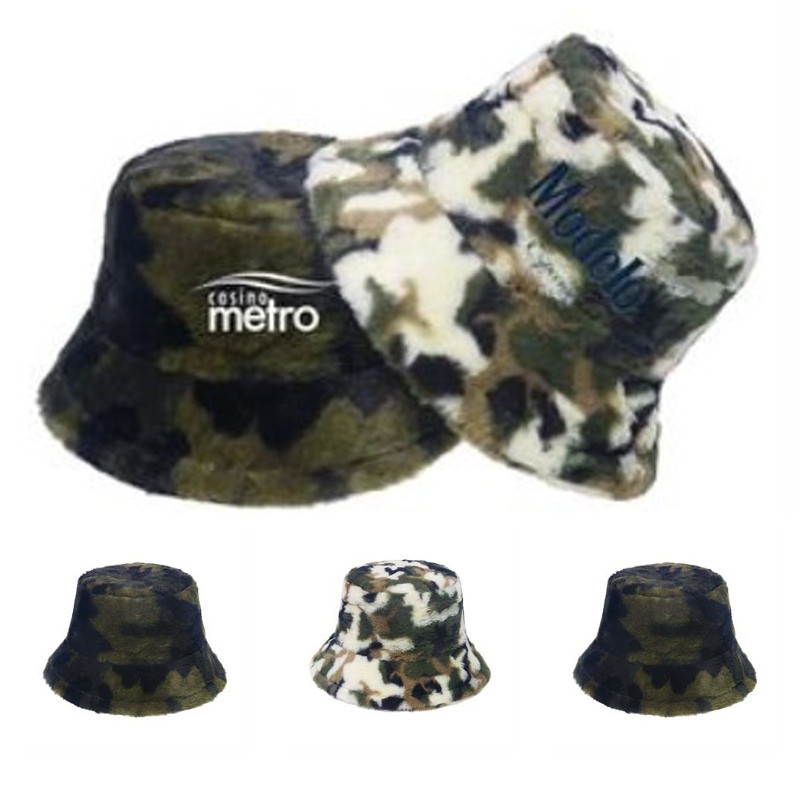 Winter Camo Fuzzy Bucket Hat