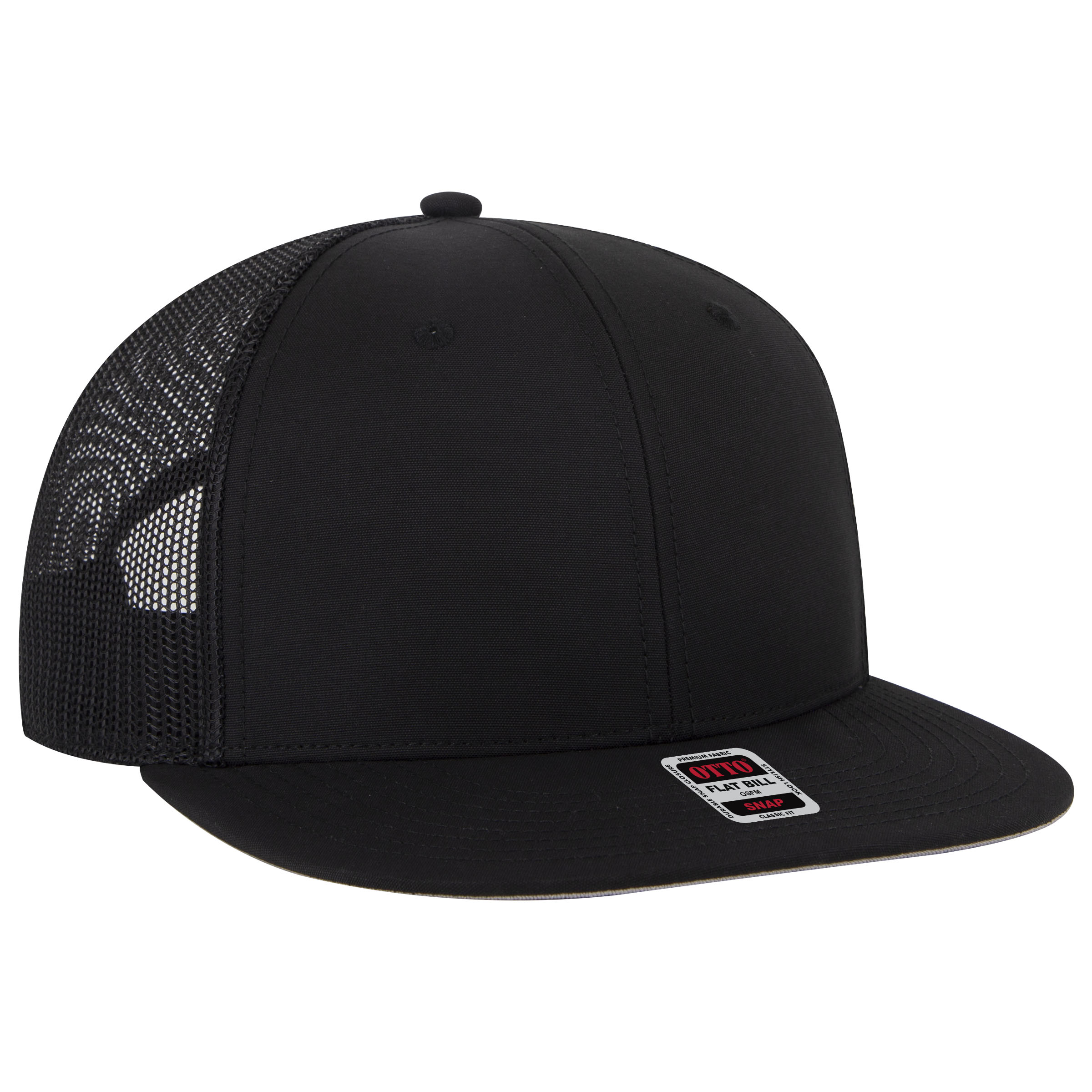 OTTO CAP® OTTO SNAP 6 Panel Pro Style Mesh Back Trucker Snapback Hat 21