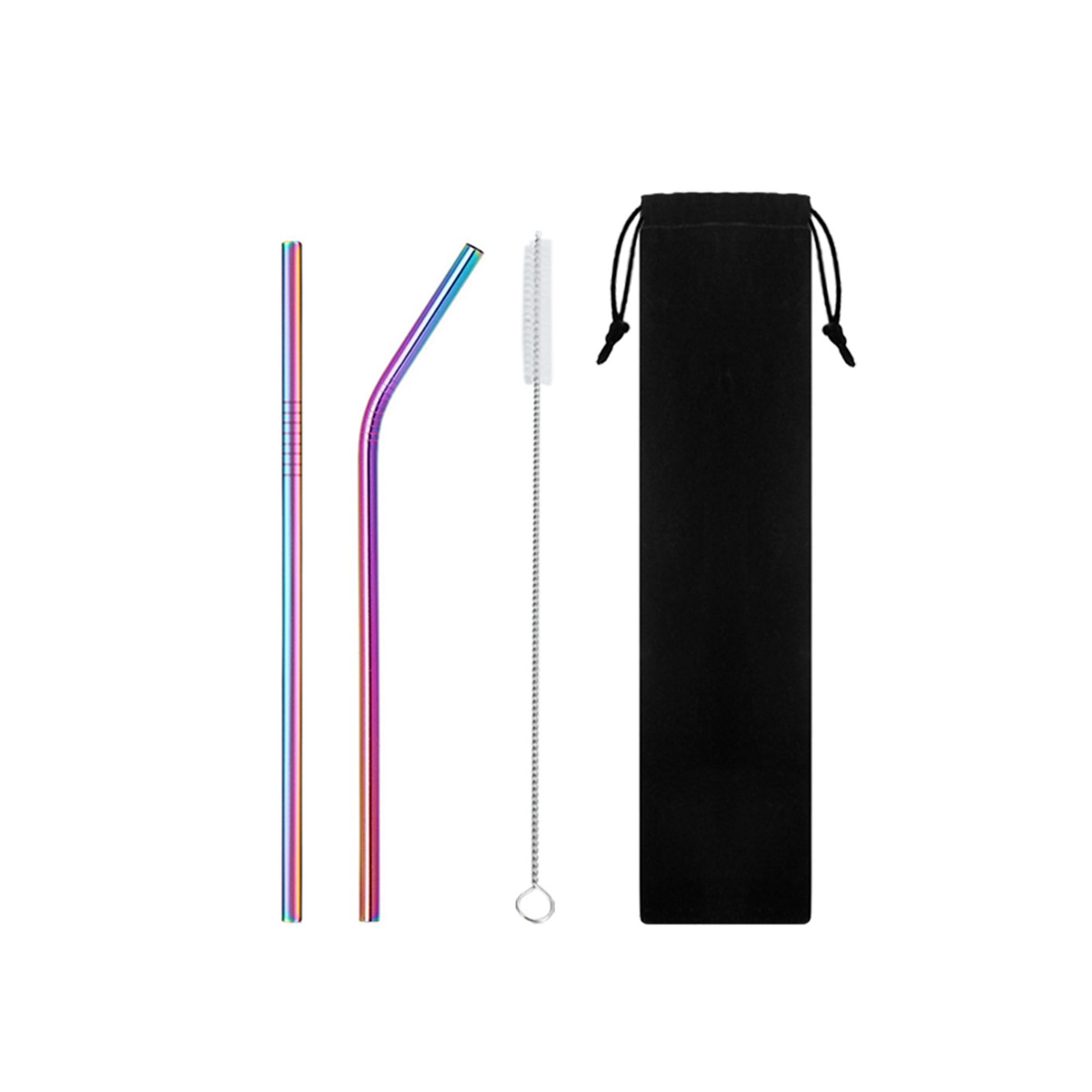 Three In One Reusable Stainless Steel Straw Set 16
