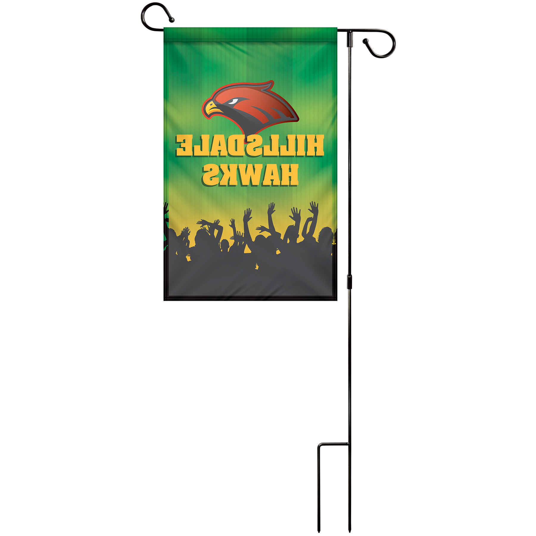 12" x 18" Custom Single Reverse Garden Banner with Hardware 9