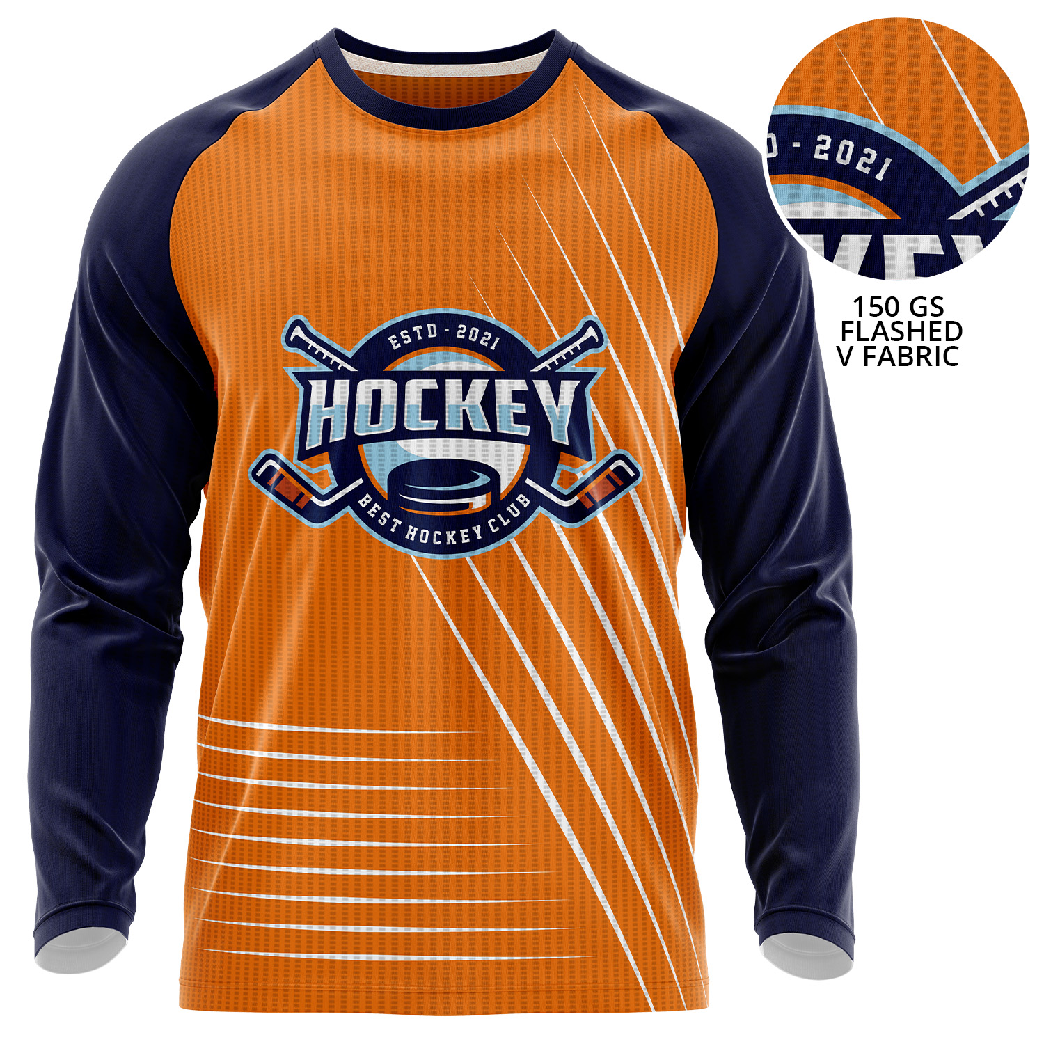 Unisex 150 GSM Flashed V Fabric Performance Sublimation Long Sleeve T-shirt 2