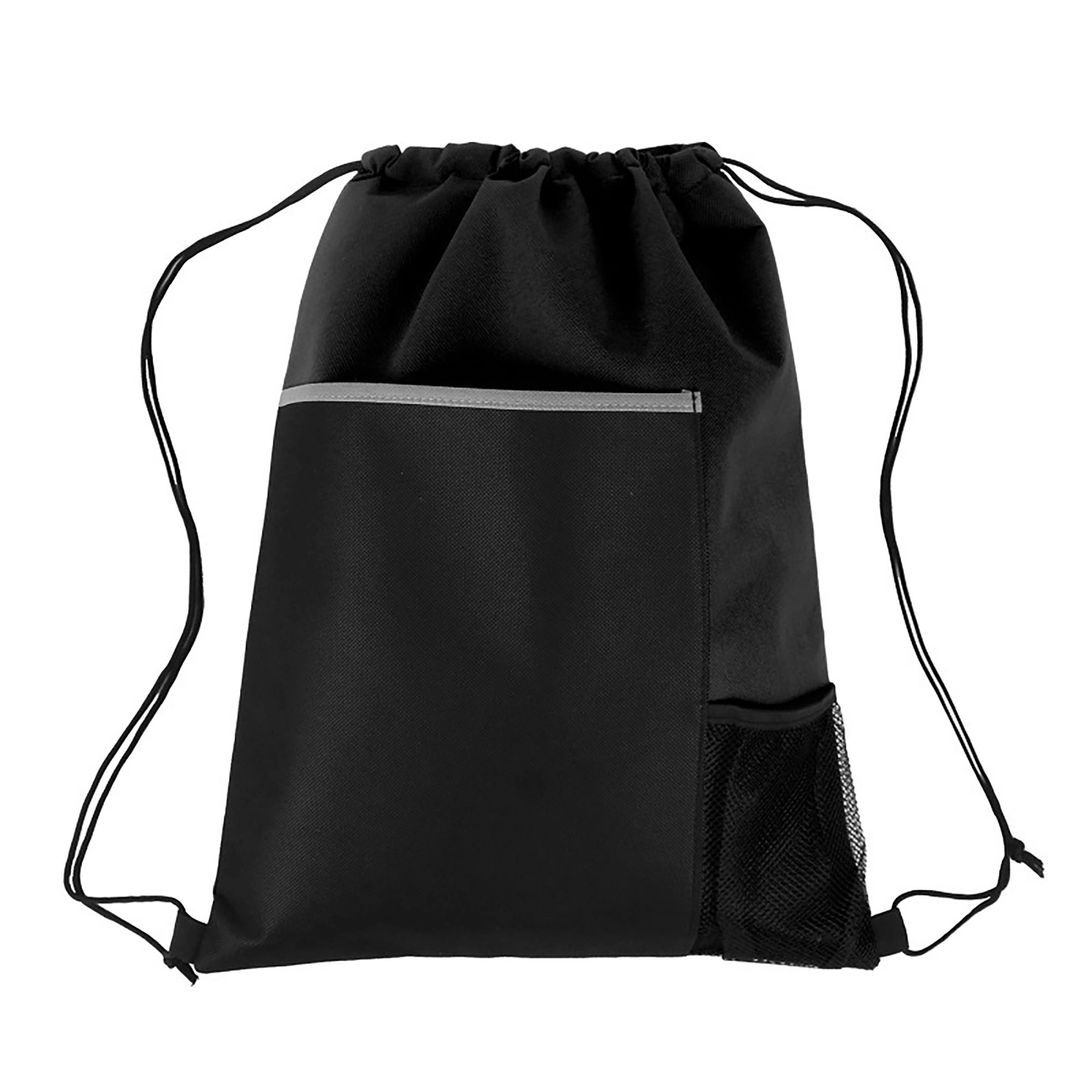 Mesh Pocket Sports Drawstring Backpack Bag 9