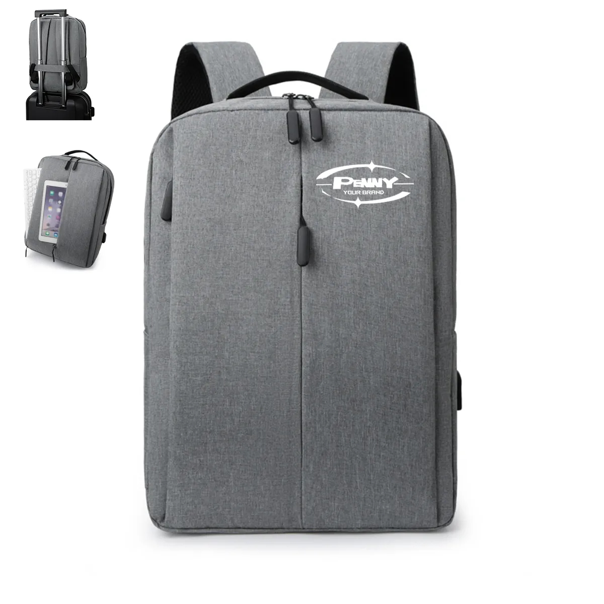 Waterproof Business Laptop Casual Backpack With USB Port 5