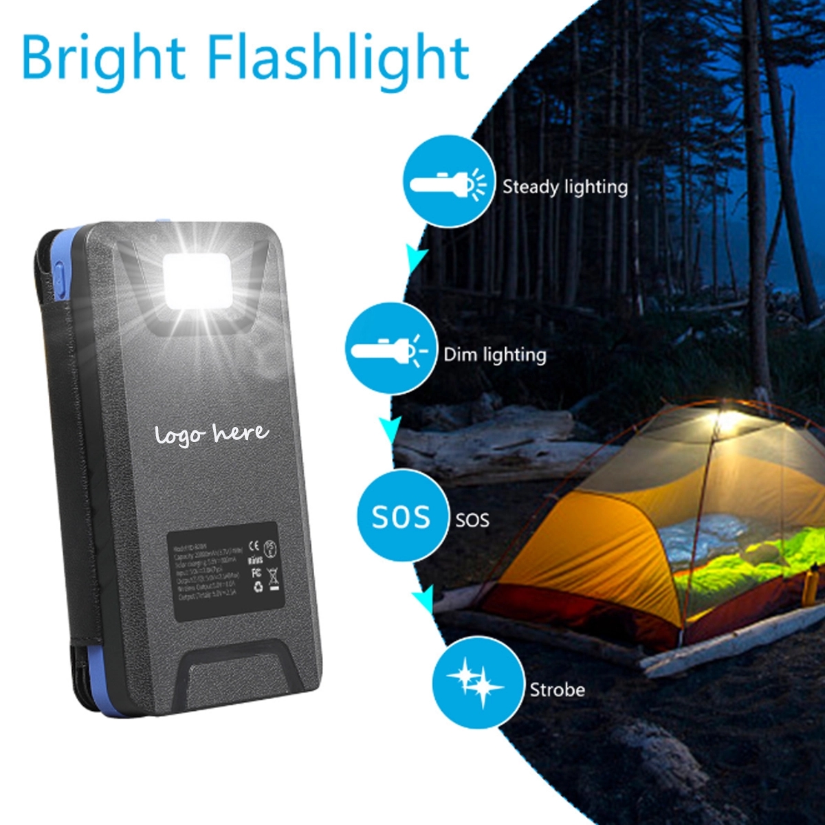 Foldable Solar Powered Wireless Charging Power Bank 3