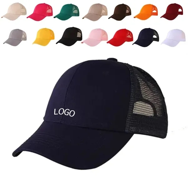 Cotton Semi-Net Truck Cap with 6 Panel Structured 6