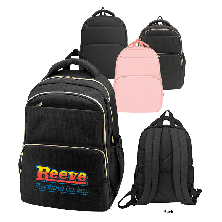 Jacquard Polyester Multi-Compartment Laptop Backpack 2