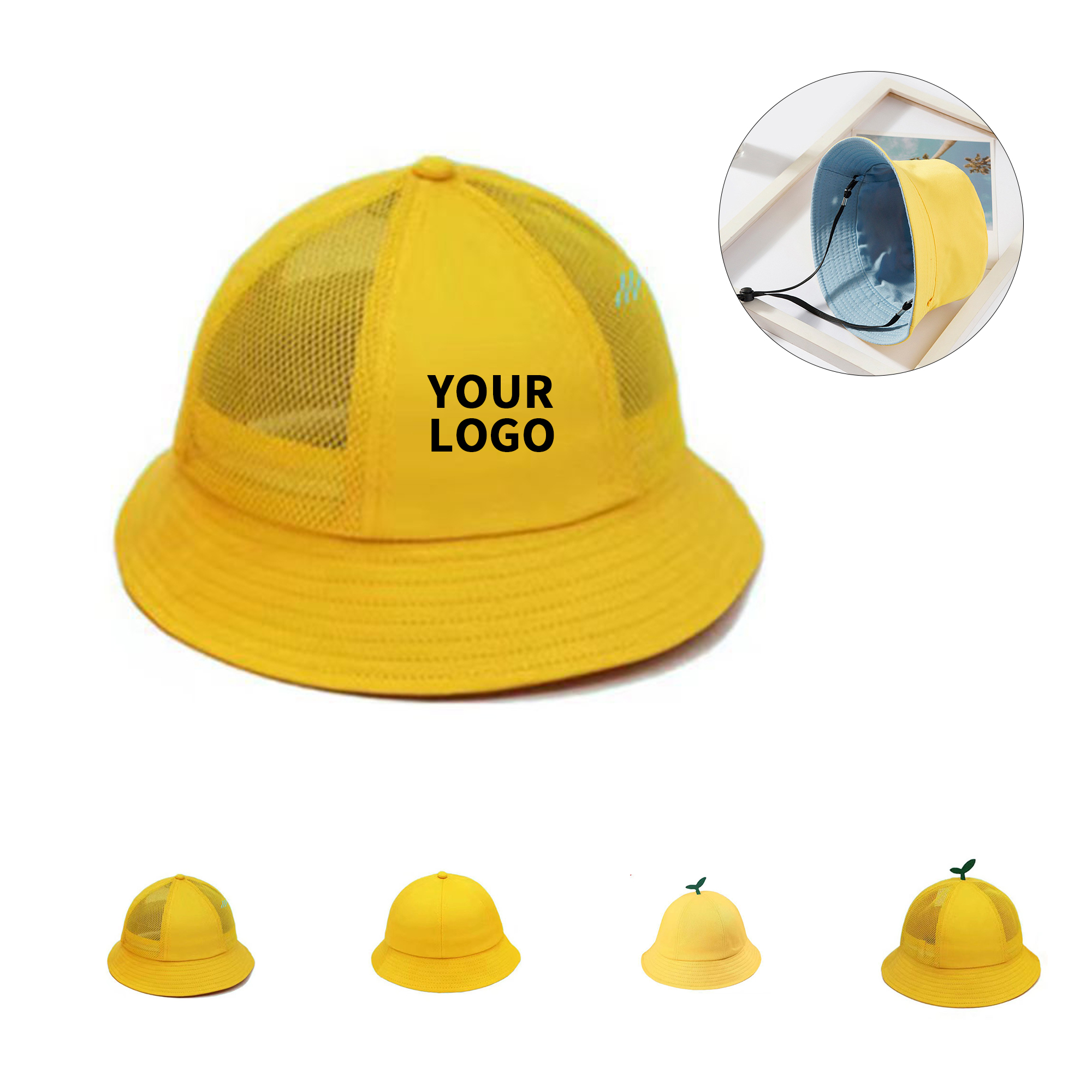 Cotton Sun Bucket With Adjustable Band 19.5 To 23.5" 5