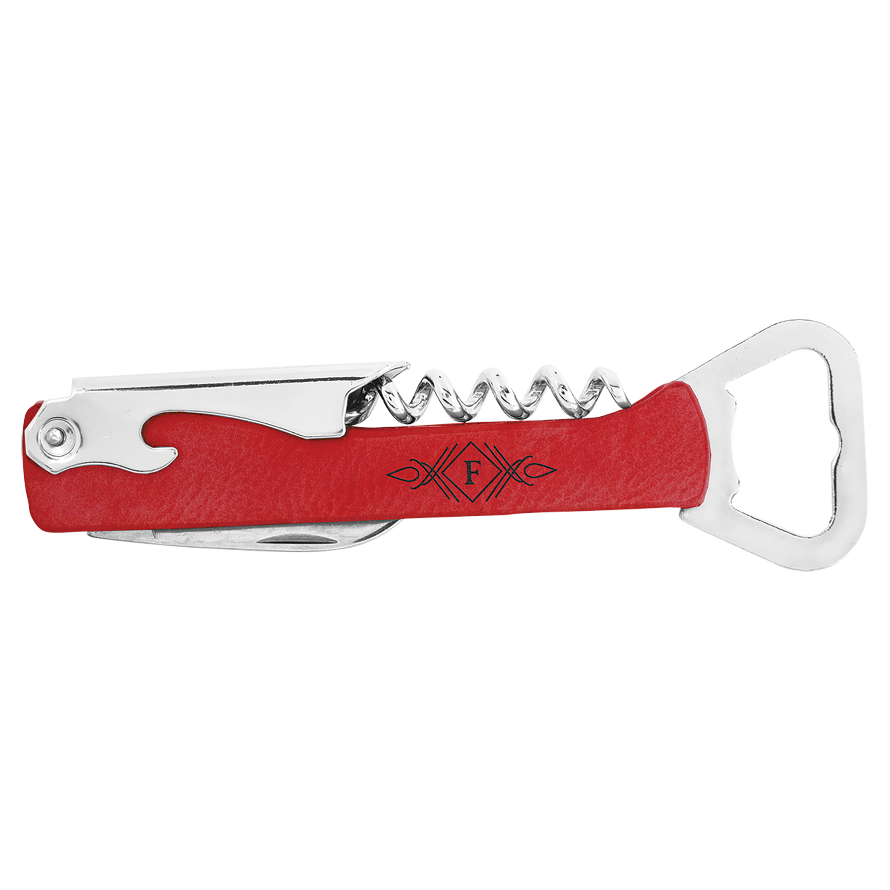 Laser Engraved Leatherette Wine Bottle Opener 3