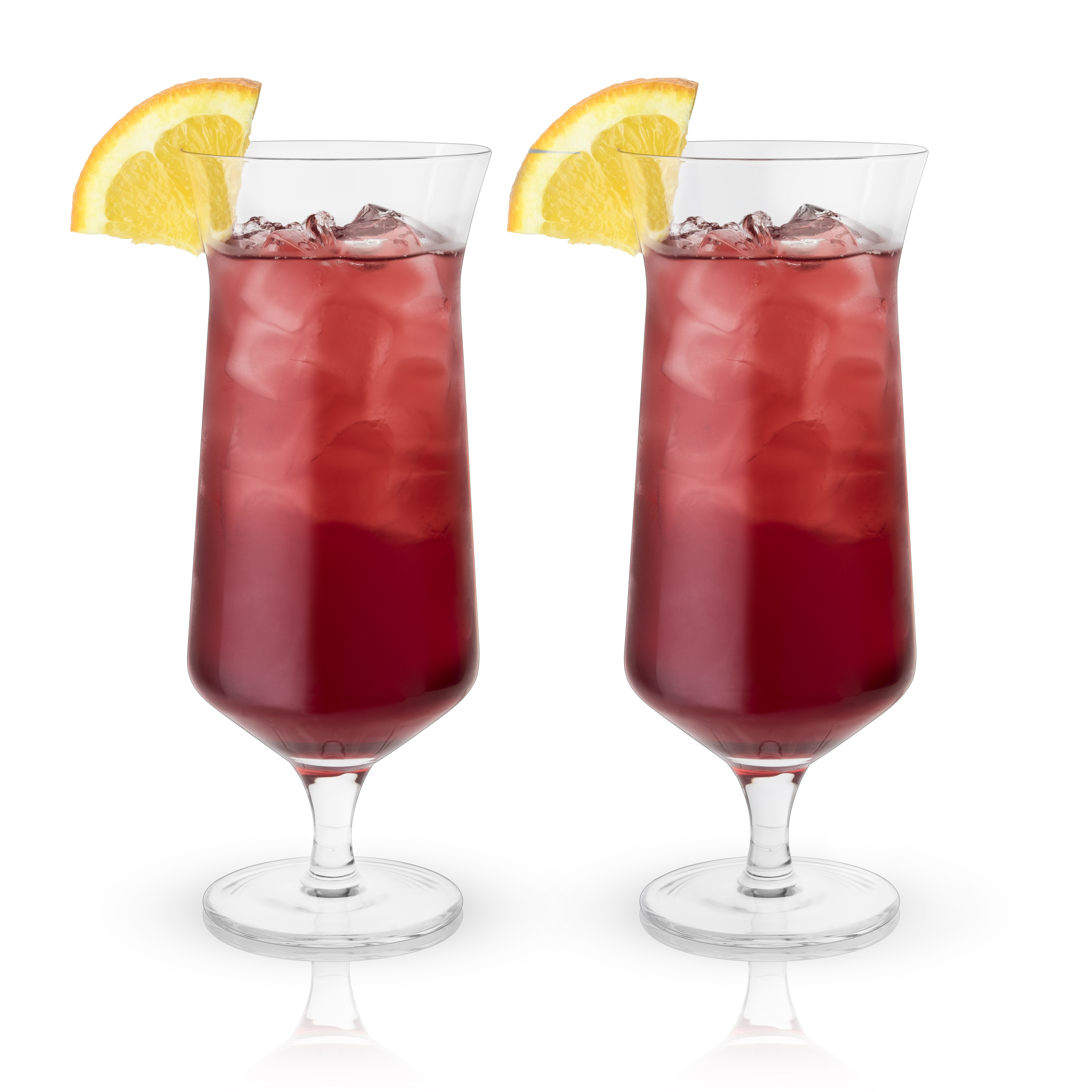 Viski® Angled Crystal Hurricane Glass, set of 2 1