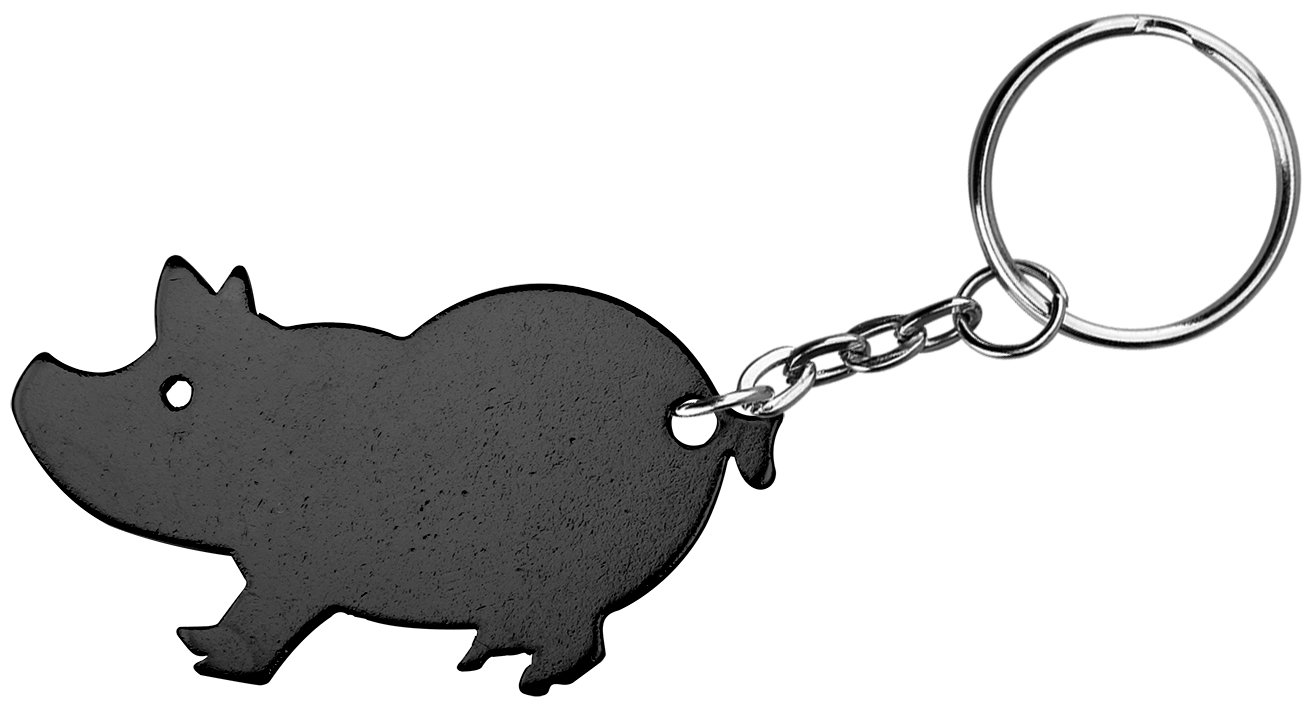 Pig shape bottle opener with key chain. 2