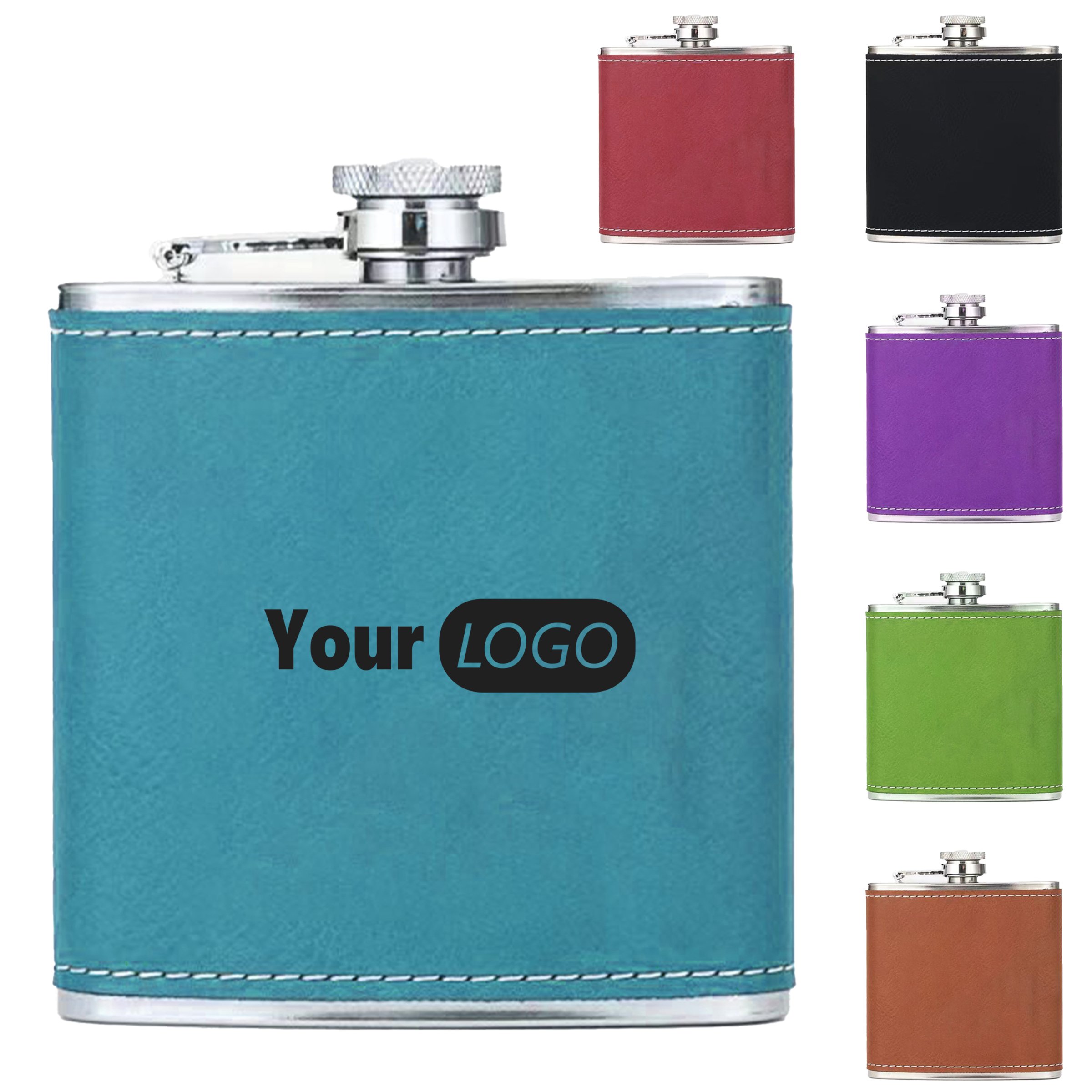 Stainless Steel Wrapped Hip Flask 2