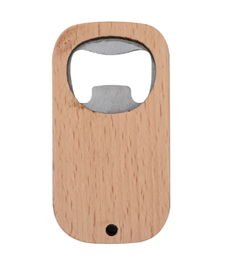 2-in-1 Wooden Bottle Opener Keychain 3