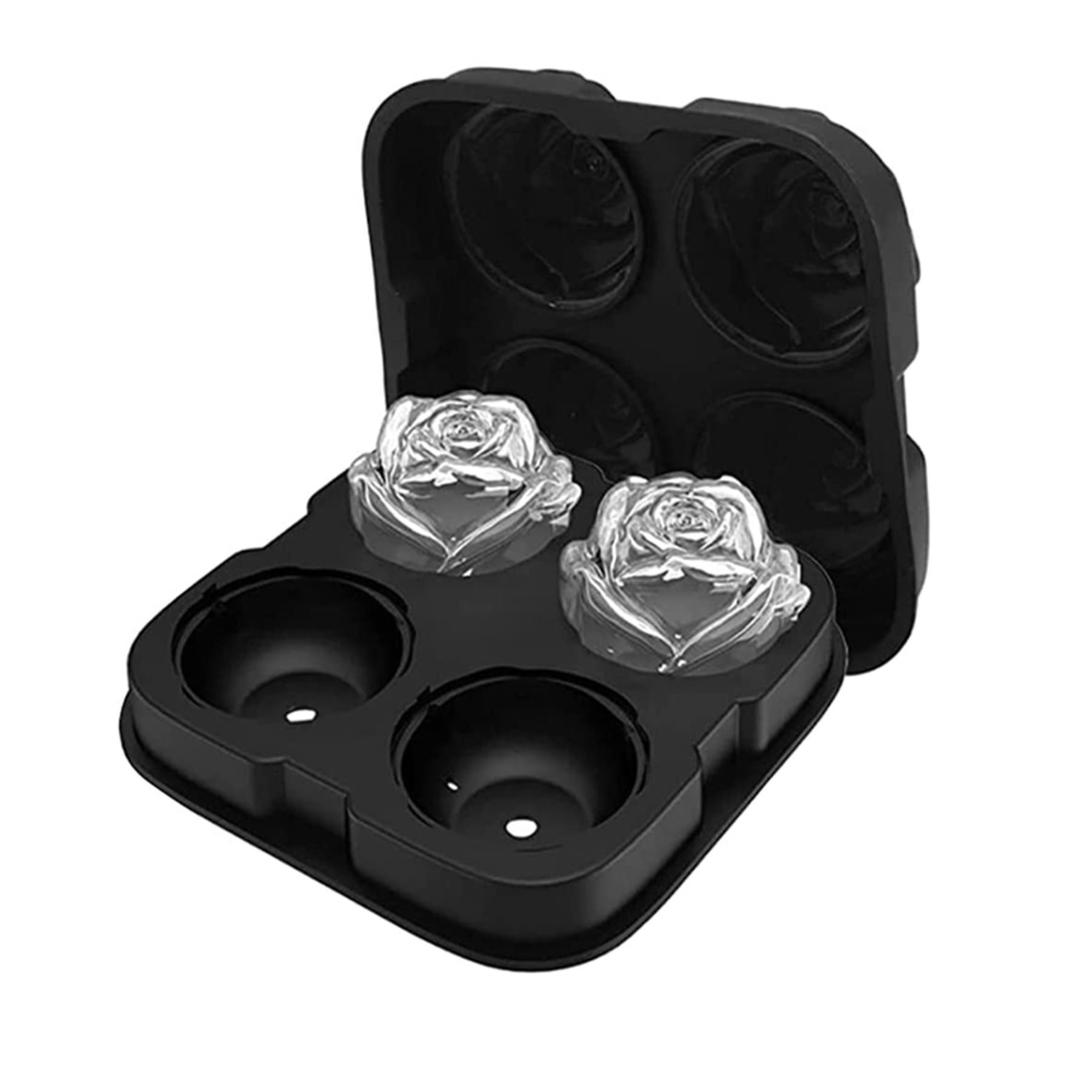 Square Silicone Rose Shaped Ice Mold Tray 7