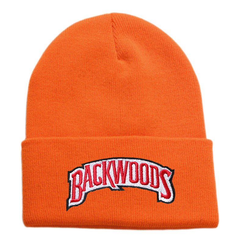 Embroidered Knit Roll Cuff Beanie Cap 3