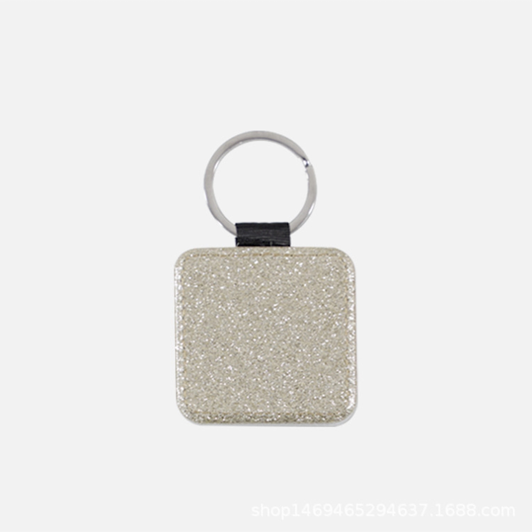 Bling Square PU Key Chain with Metal Ring 1