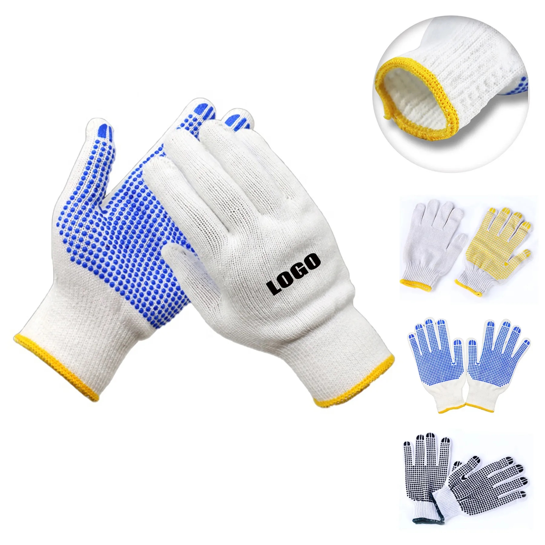 Anti-Slip Knitted PVC Dots Work Glove 2