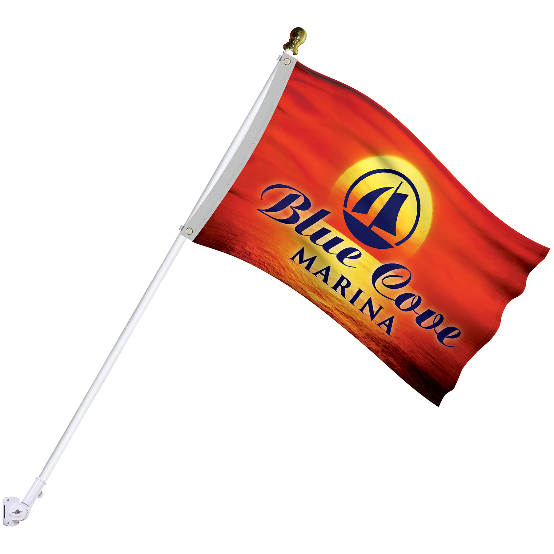 Deluxe Kit with 2' x 3' Flag and White Bracket 10