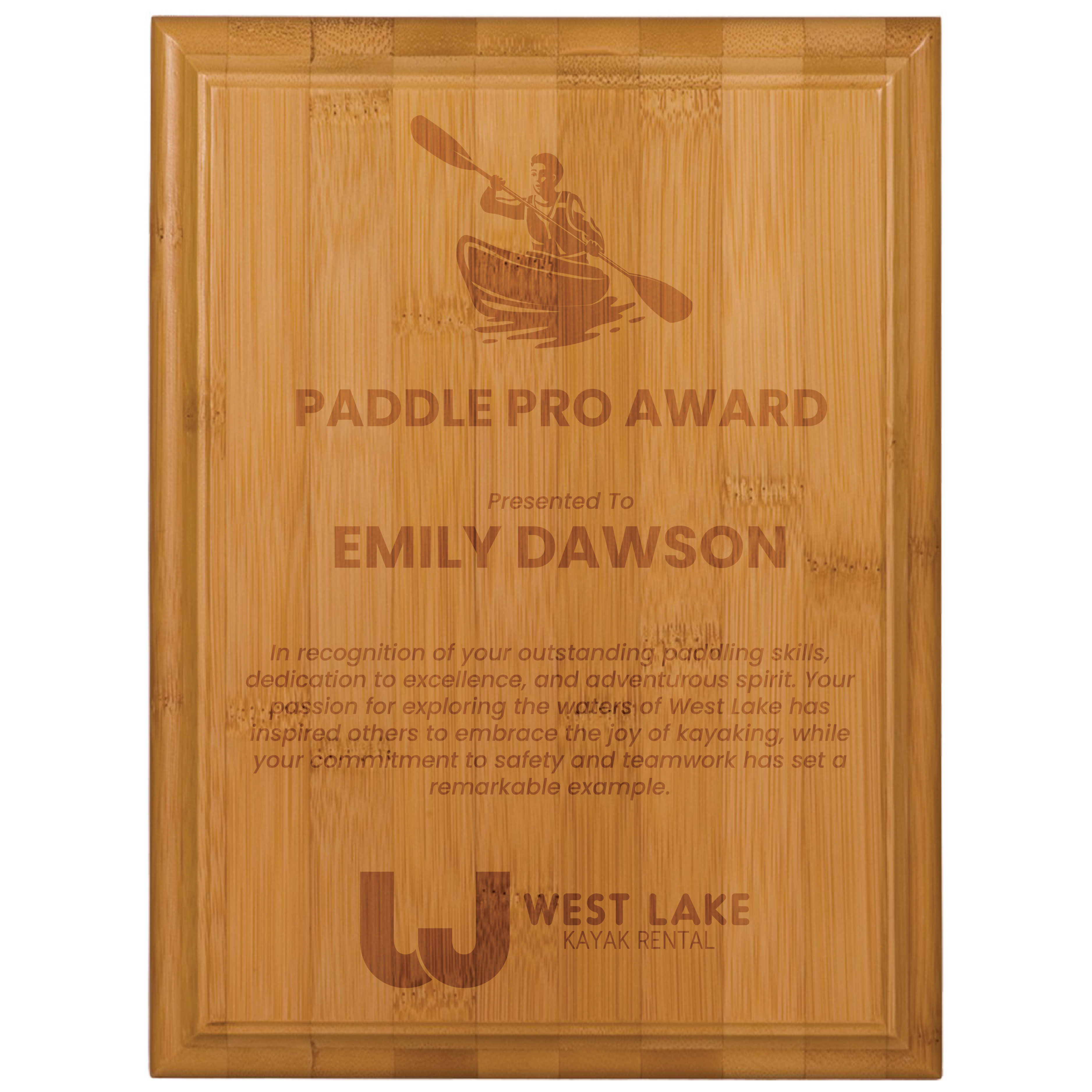 9" x 12" Bamboo Plaque