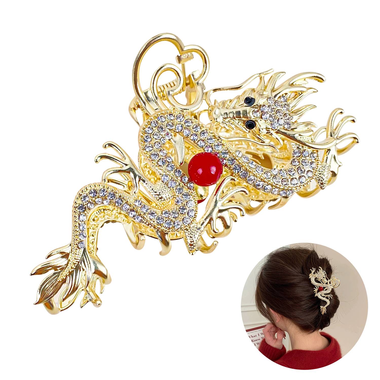 Exquisite Zodiac Dragon Design Hair Clip
