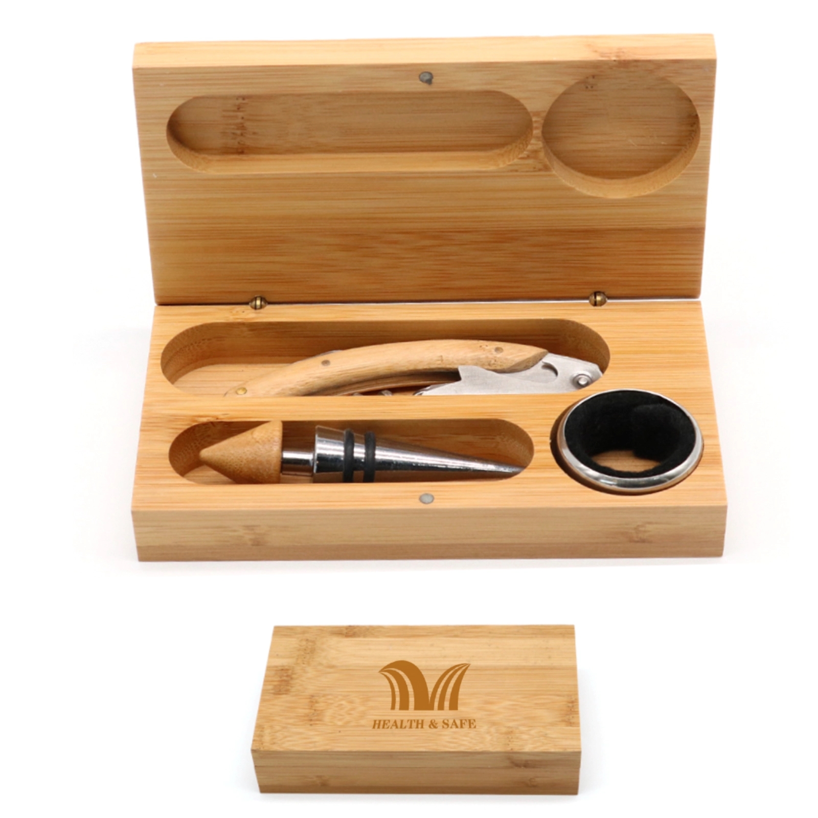 Wine Set 4-Piece Wooden Box 1